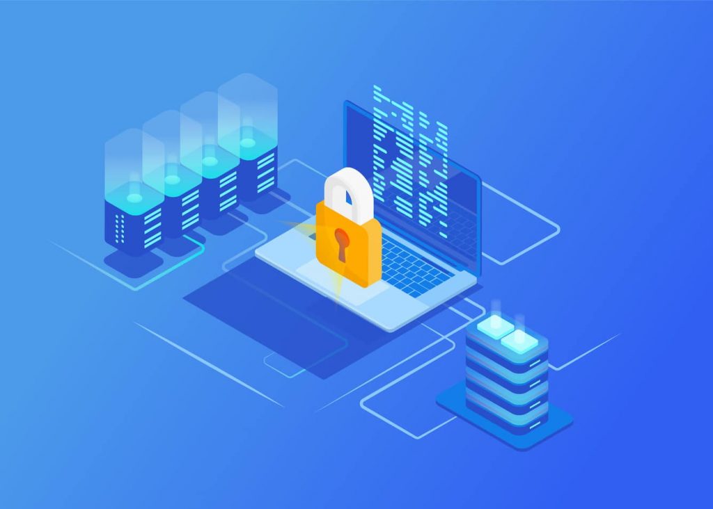 Imagens mostra um cadeado em cima de um computador